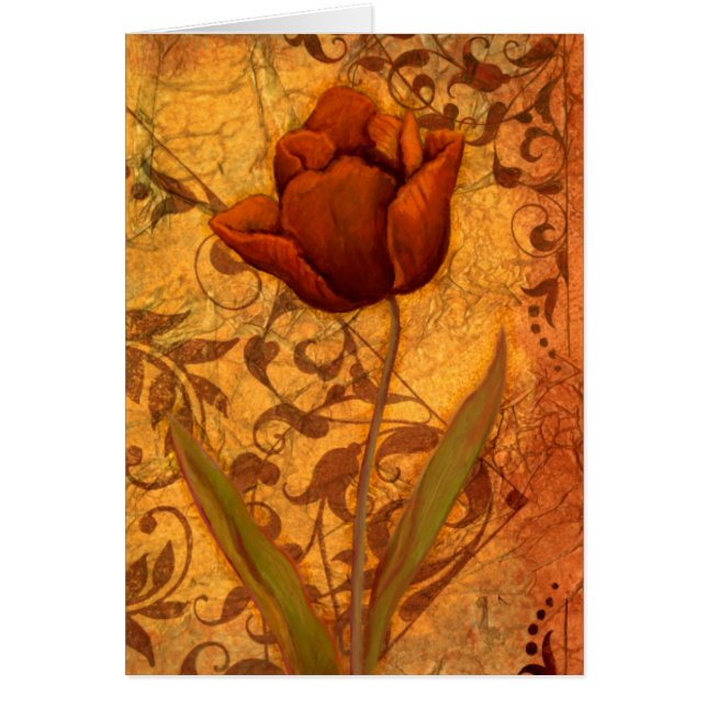 Röda blommor II Hälsningskort (Framsidan)