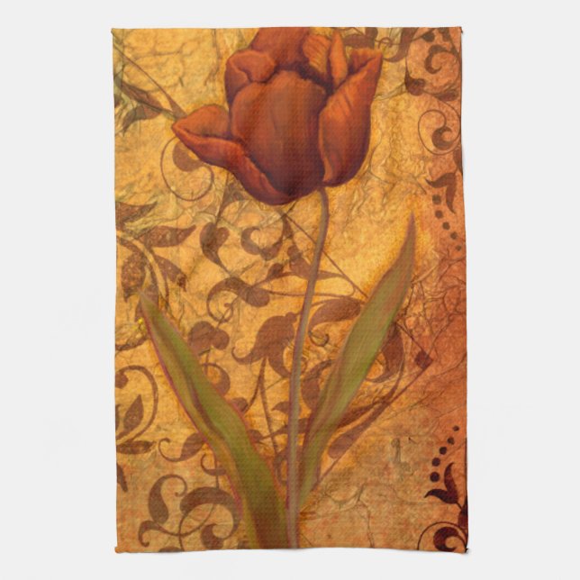 Röda blommor II Kökshandduk (Vertikal)