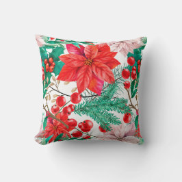 Röda blommor Juldekorationer Kudde