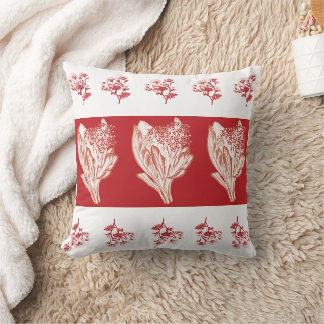 Röda blommor kudde (Filt)