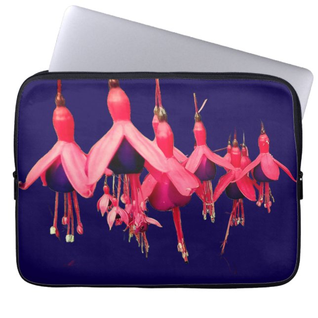 Röda blommor laptop fodral (Framsidan)
