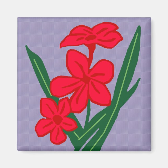 Röda blommor magnet (Framsidan)