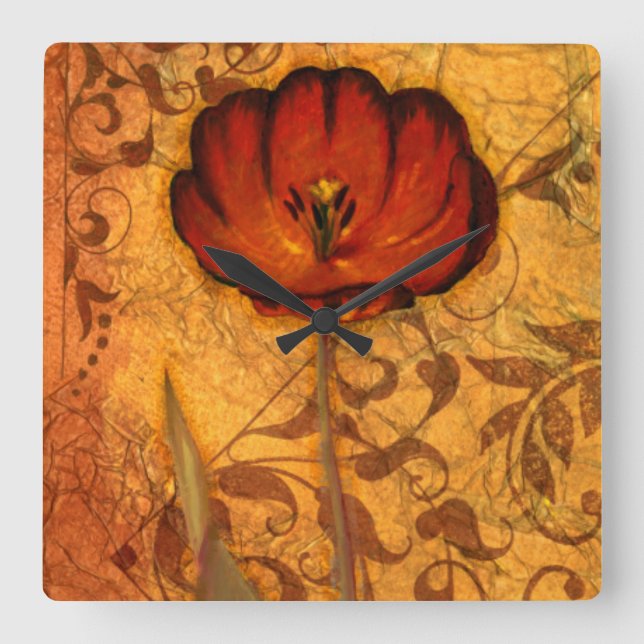 Röda blommor mig fyrkantig klocka (Framsida)