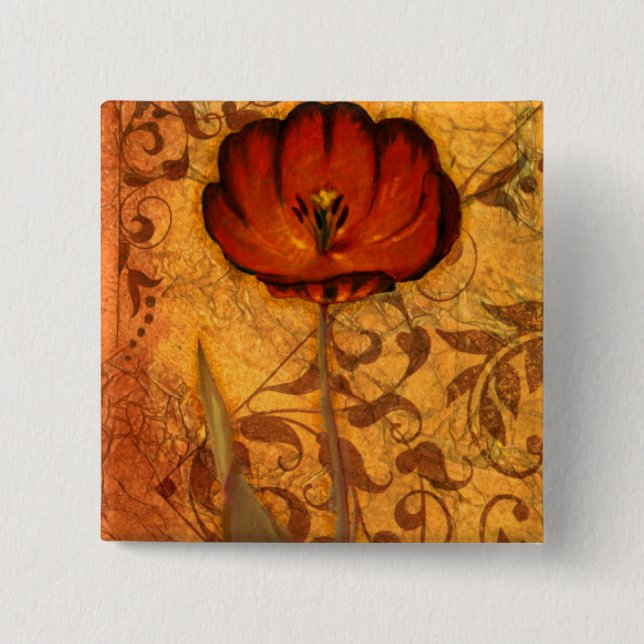 Röda blommor mig knapp (Framsida)