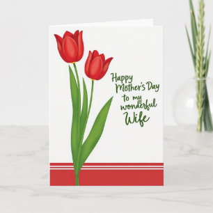Röda blommor Mors dag önskningskort Kort