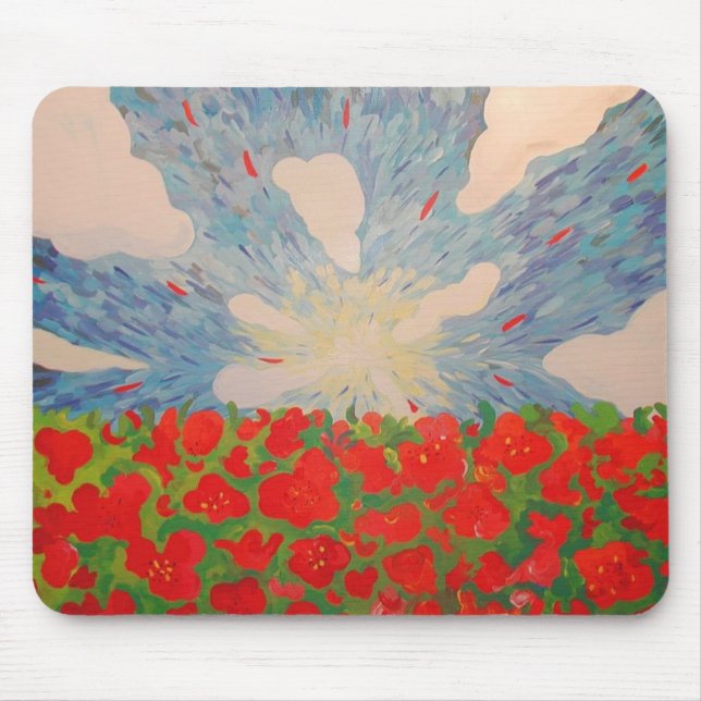 Röda blommor Mouse Pad Musmatta (Framsidan)