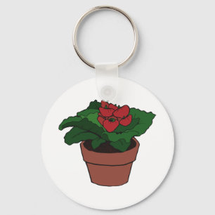 Röda blommor nyckelring