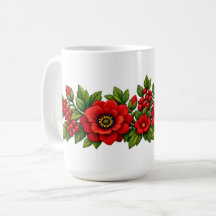 Röda blommor och bär Holiday Faux Brodyr