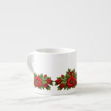 Röda blommor och bär Jul Falsk Brodyr