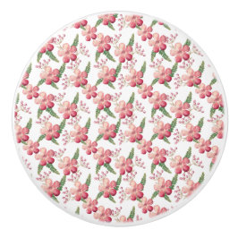 Röda blommor och bär med gröna blad knopp