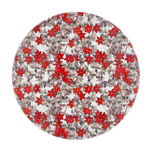Röda blommor och silvergråttlöv (Framsidan)