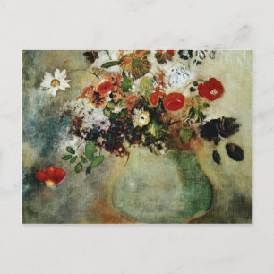 Röda blommor, Odilon Redon-blommor Vykort
