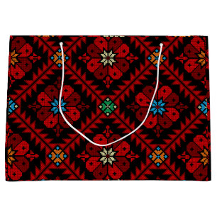 Röda blommor Palestine Embroidery tatreez Mönster