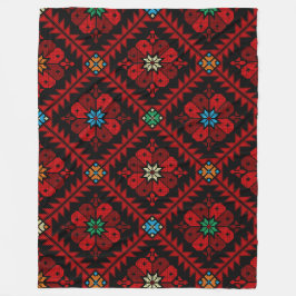 Röda blommor Palestine Embroidery tatreez Mönster Fleecefilt