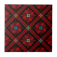 Röda blommor Palestine Embroidery tatreez Mönster