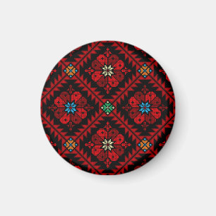 Röda blommor Palestine Embroidery tatreez Mönster Magnet