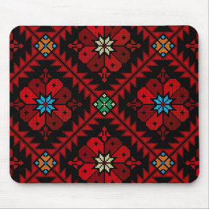 Röda blommor Palestine Embroidery tatreez Mönster Musmatta