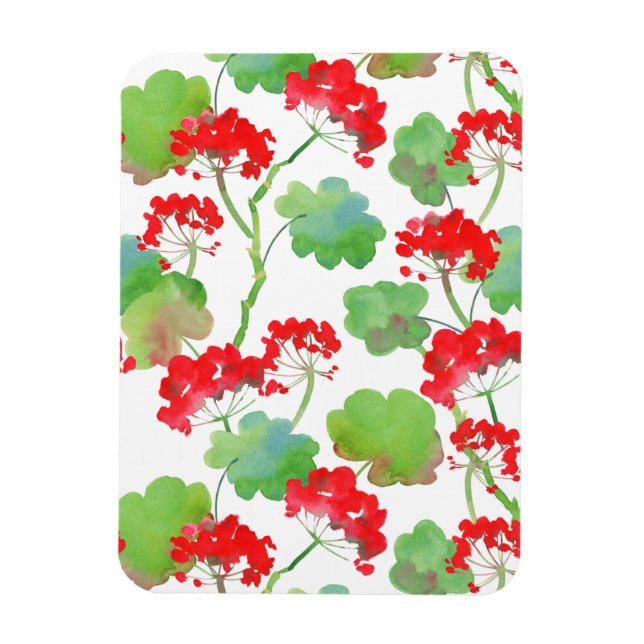 Röda blommor (Pelargonium) Magnet (Vertikal)