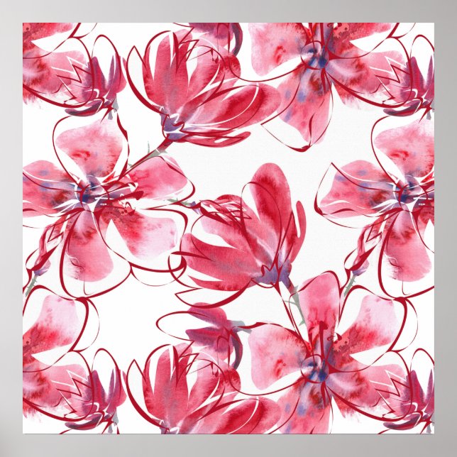 Röda blommor Poster (Framsidan)