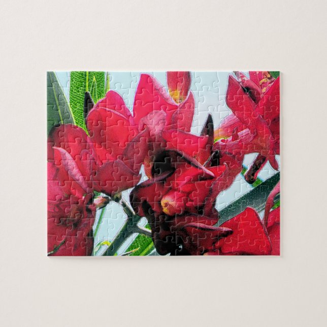 Röda blommor pussel (Horisontell)