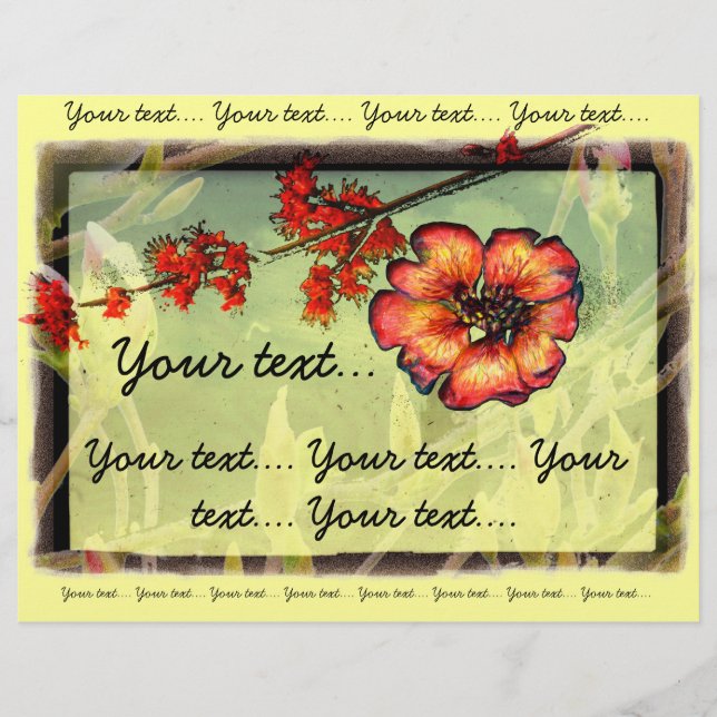 Röda blommor reklamblad (Framsidan)