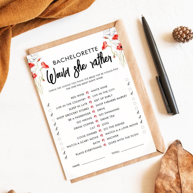 Röda blommor | Skulle hon hellre spela? | ANPASSAD (Skapare uppladdad)