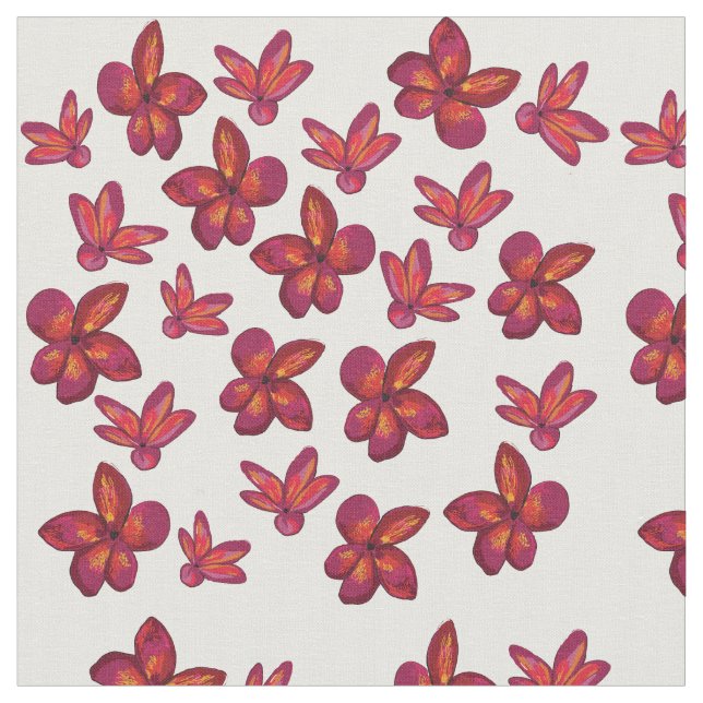 Röda blommor tyg (Närbild)