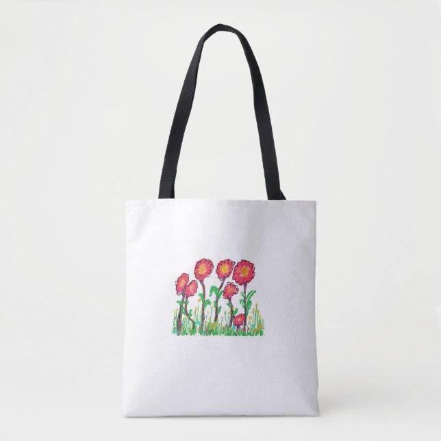 Röda blommor tygkasse (Framsida)