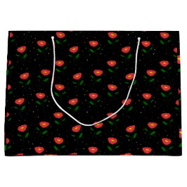 Röda blommor vallmo presentpåse