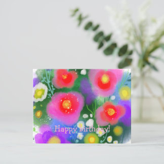 Röda blommor vykort