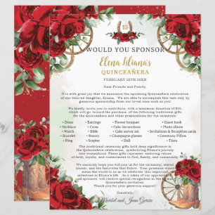 Röda blomster Charro stövlar Quinceañera sponsorbr