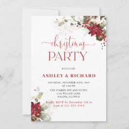 Röda blomster jul bröllopsinbjudningar inbjudningar