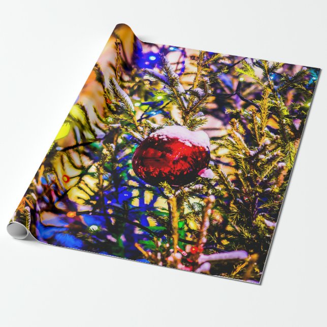 Röda Boll, Jul Ljus Presentpapper (Utrullad)