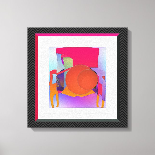 Röda bollar fåtölj canvastryck (Framsida)