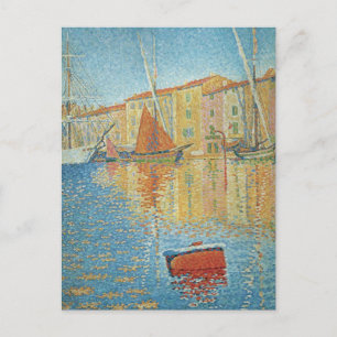 Röda bonden av Paul Signac, Vintage Pointillism Vykort