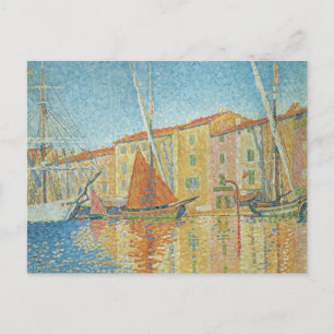 Röda bonden av Paul Signac, Vintage Pointillism Vykort