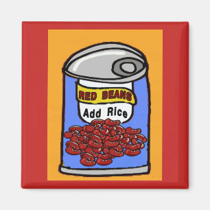 Röda bönor, lägg till ris, komisk burk magnet