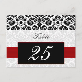 röda bordsnummer-vykort vykort