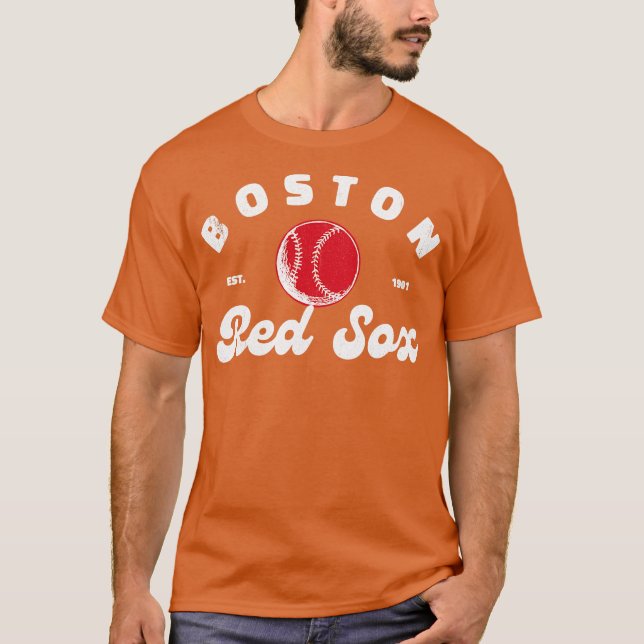 Röda Boston Sox Retro T Shirt (Framsida)