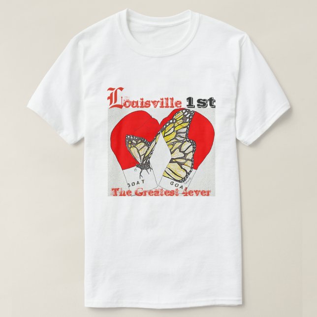 Röda boxninghandskar med monarkfjärilen t-shirt (Design framsida)