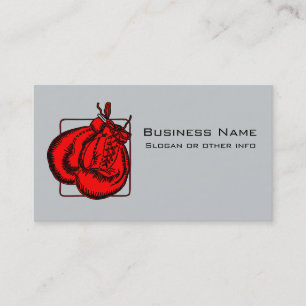 Röda boxningshandskar Illustration Visitkort