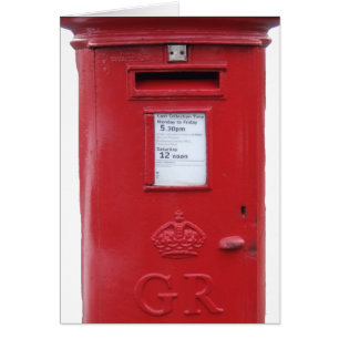 Röda brittiska Post boxas Hälsningskort