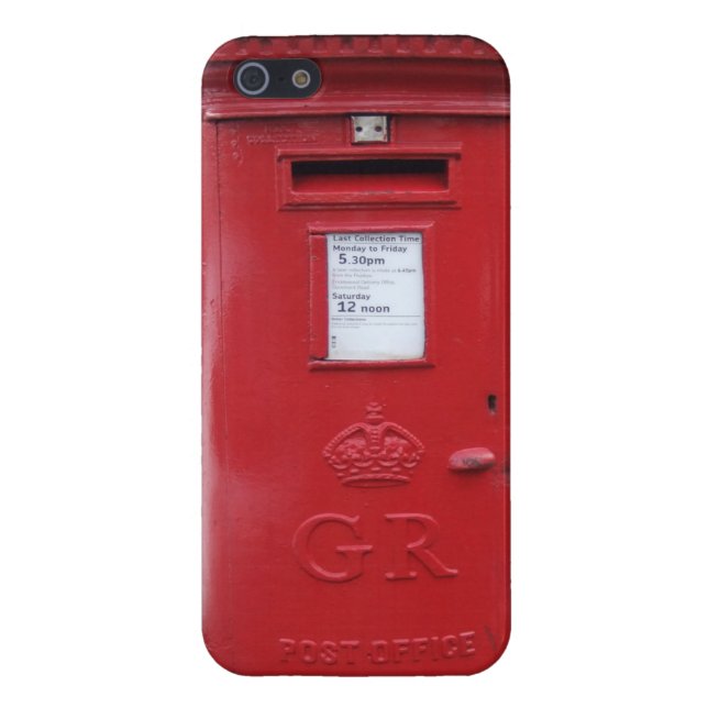 Röda brittiska Post boxas iPhone 5 Cover (Baksidan)