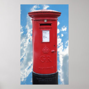 Röda brittiska Post boxas Poster