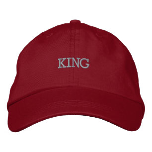 Röda broderade KING-texta mössor Broderad Keps