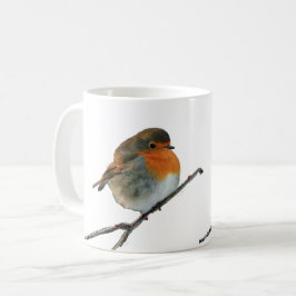Röda bröst för européengelskaRobin fågel på träd Kaffemugg