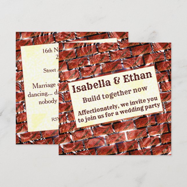 Röda bubblor vid gräddning eller brickeffekt? Meta Inbjudningar (Fram/baksida)