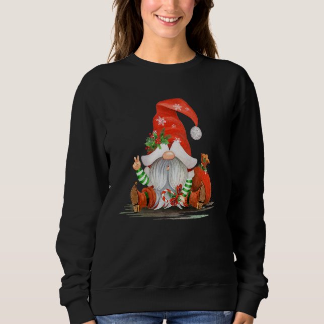Röda Buffalo-rutiga julgnom Gnomer Tomte Noel T Shirt (Framsida)