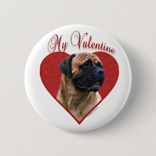 Röda Bullmastiff min valentin - knäppas Knapp