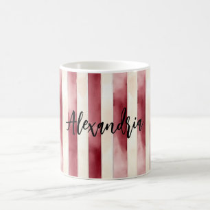 Röda Burgundy Krämränder Jul Kaffemugg
